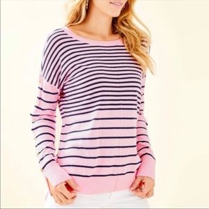 LILLY PULITZER Melenie “Cool-Max” Sweater in Heathered Pink Tropics Stripe Sz- S